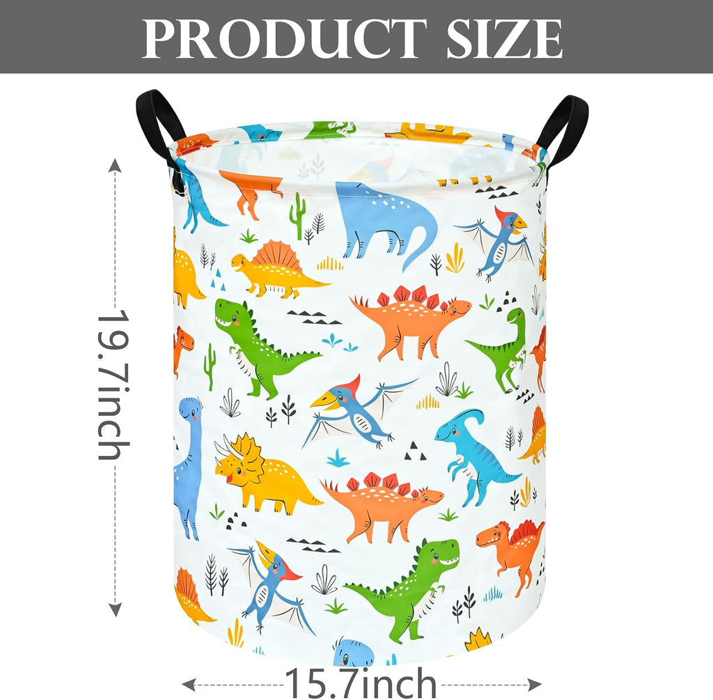 Colorful Dinosaur Laundry Basket,Dragon Nursery Hamper,Toy Basket for Boys