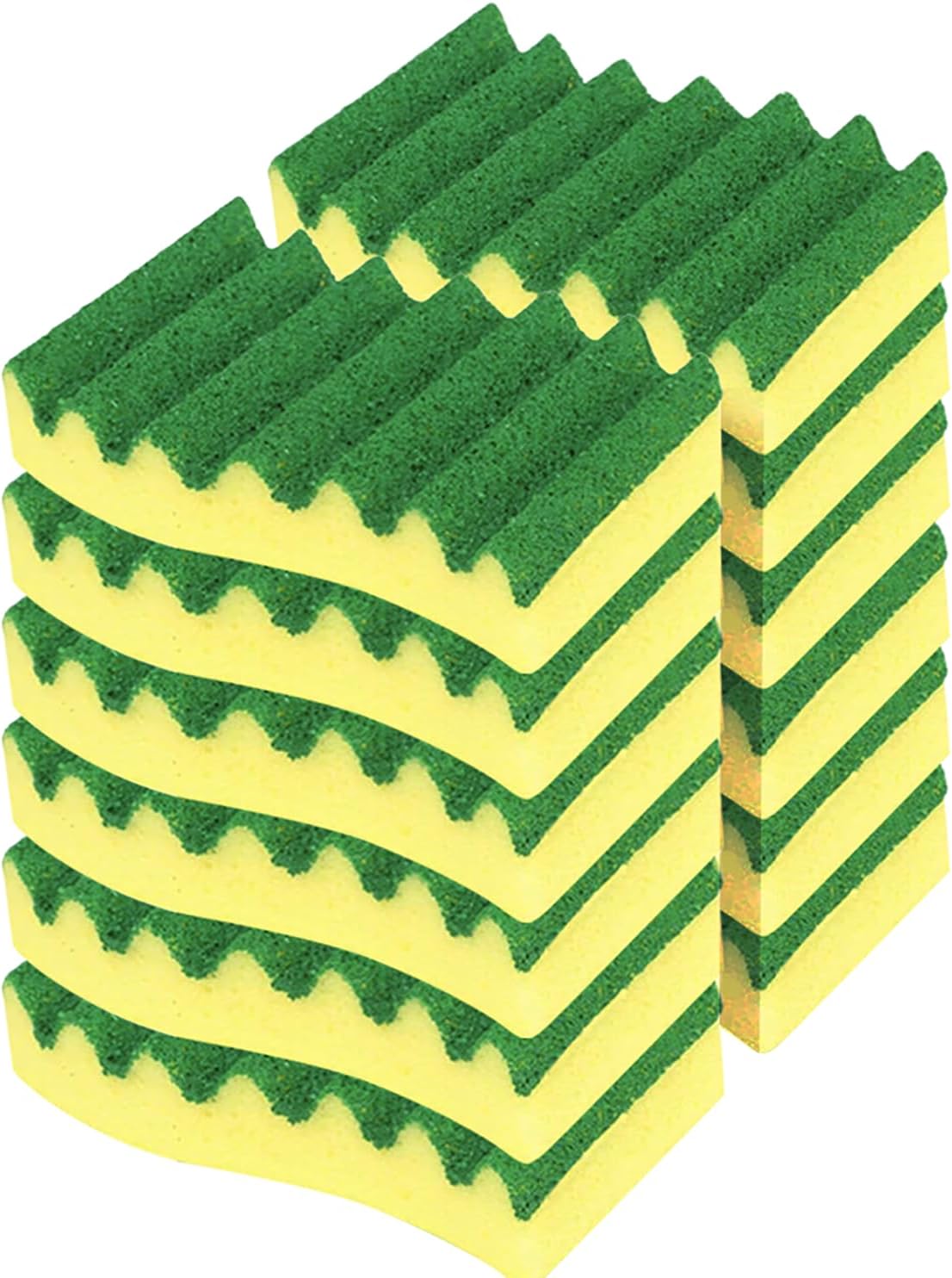 LOLA Heavy Duty Scrub Sponges, 12 Pack, Made in USA, Superior Sponge Lasts up to 4X Longer, Reusable Long Lasting, Next Generation Cleaning