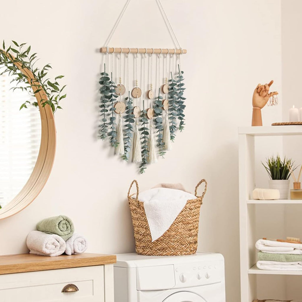 Artificial Eucalyptus Wall Hanging Faux Greenery Chic Wall Art Home Decor