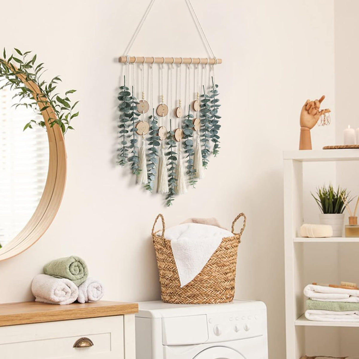 Artificial Eucalyptus Wall Hanging Faux Greenery Chic Wall Art Home Decor