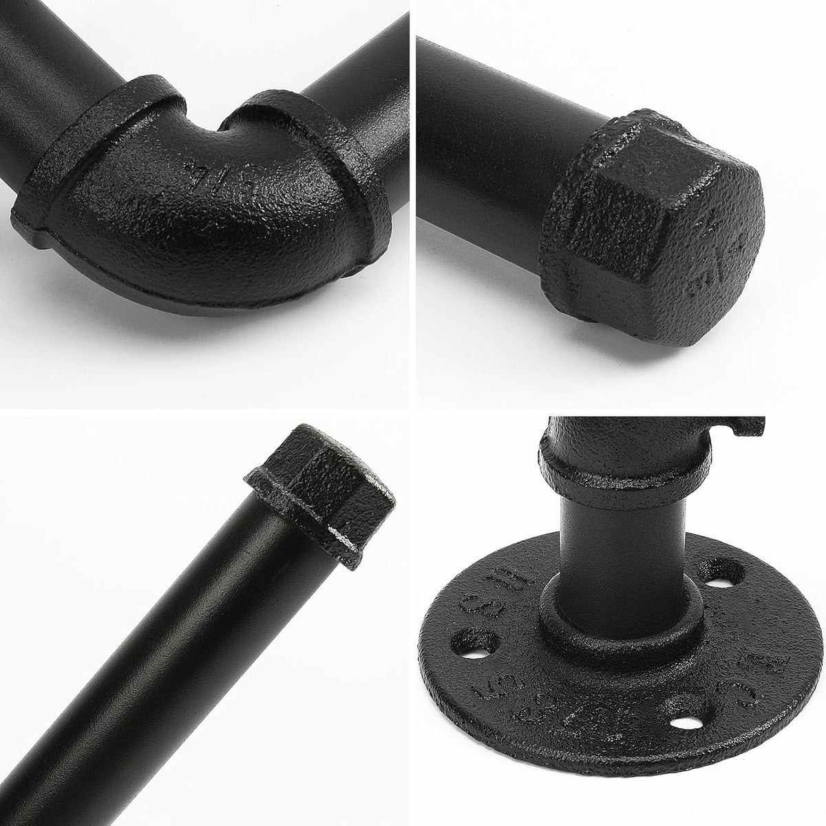 Industrial Pipe Toilet Paper Holder, Heavy Duty DIY Vintage Rustic Iron Farmhouse Style Roll Tissue Wall Mount Paper Holder Towel Racks with Hardware for Bathroom, Kitchen, Bedroom (1, Black)