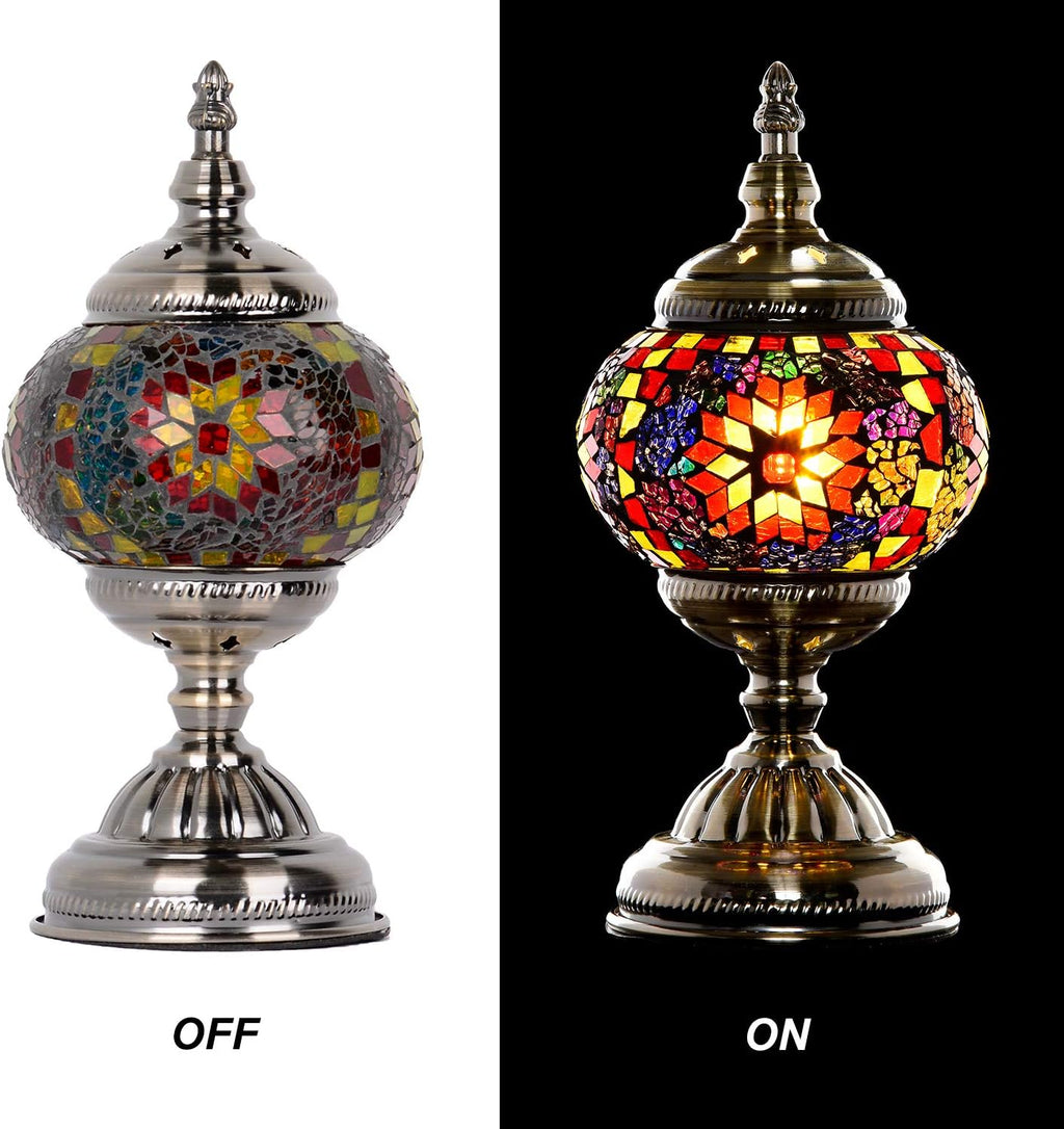 Marrakech Turkish Mosaic Lamp Stained Glass Table Lamp with Tiffany Style