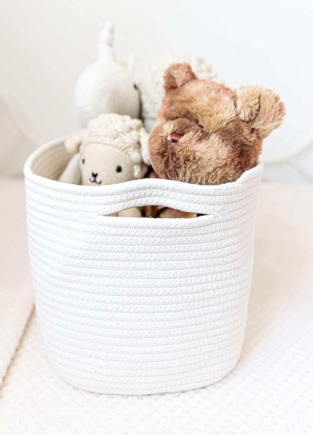OrganiHaus Cotton Rope Baskets for Shelves, Set of 3, 15x9x10
