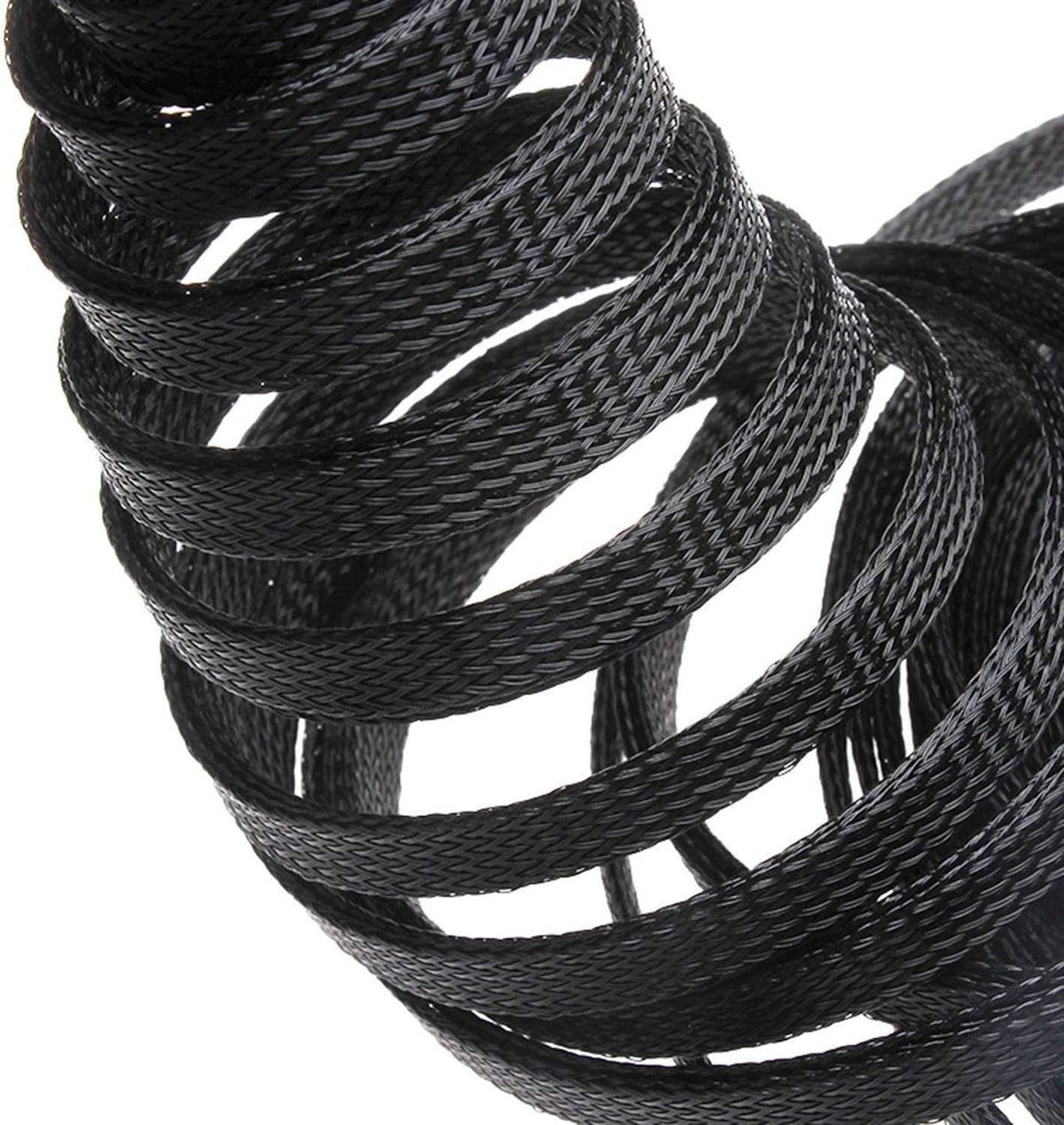 DGZZI Braided Wire Sleeve 16.4ft 1/2 Inch Flame-Retardant Black Expandable Braided Cable Sleeving for Automotive Wire Audio Video and Other Home Device Cable