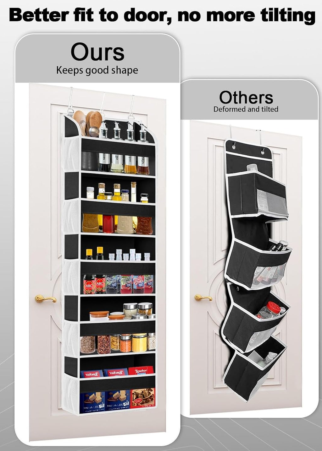TAHAVICE 1Pack Over the Door Organizer Storage, 5 Large & 10 Mesh Pockets