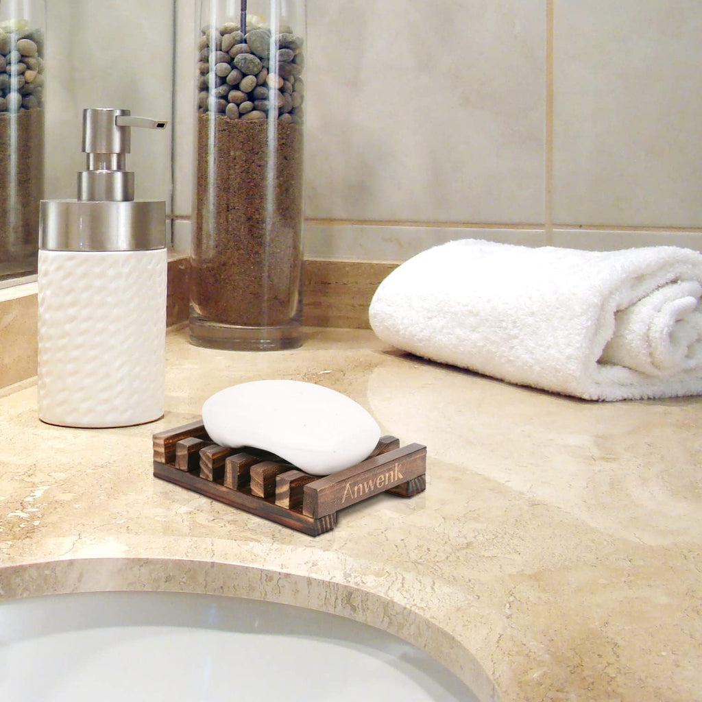 30Pack Wooden Soap Dish Holder Saver Tray Set for Shower Bathroom Kitchen