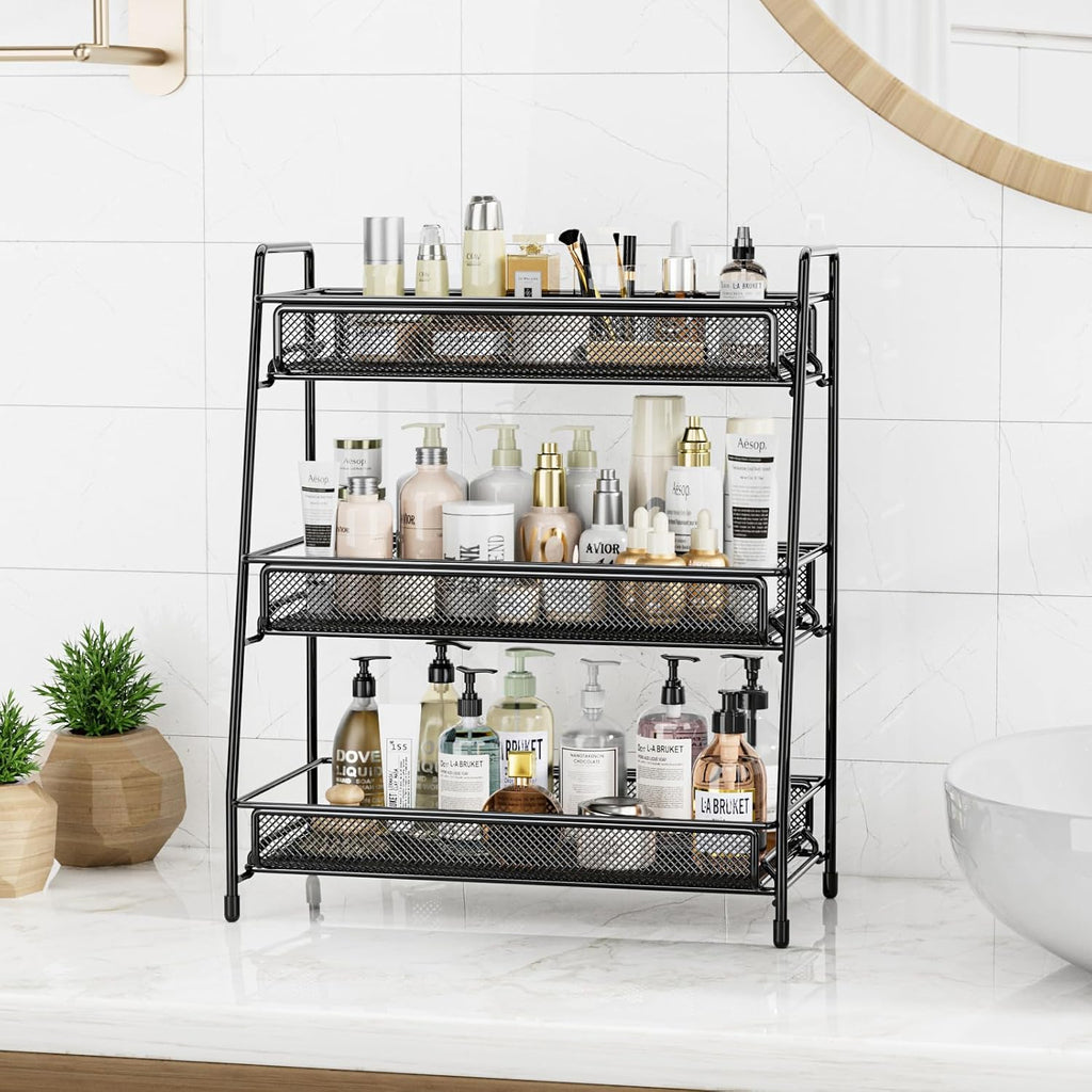EKNITEY Bathroom Countertop Organizer Rack - 3 Tier Counter Spice Rack