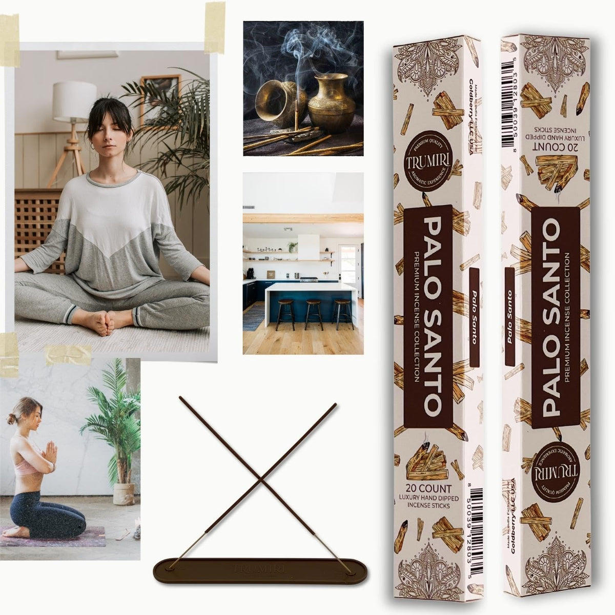 Palo Santo Incense Sticks - Incienso de Palo Santo - Total 40 Insence-Sticks - Dual Pack of 20 Insense - Inciensos - Inscents - Natural Non Toxic Ingredients - Incents - Incence