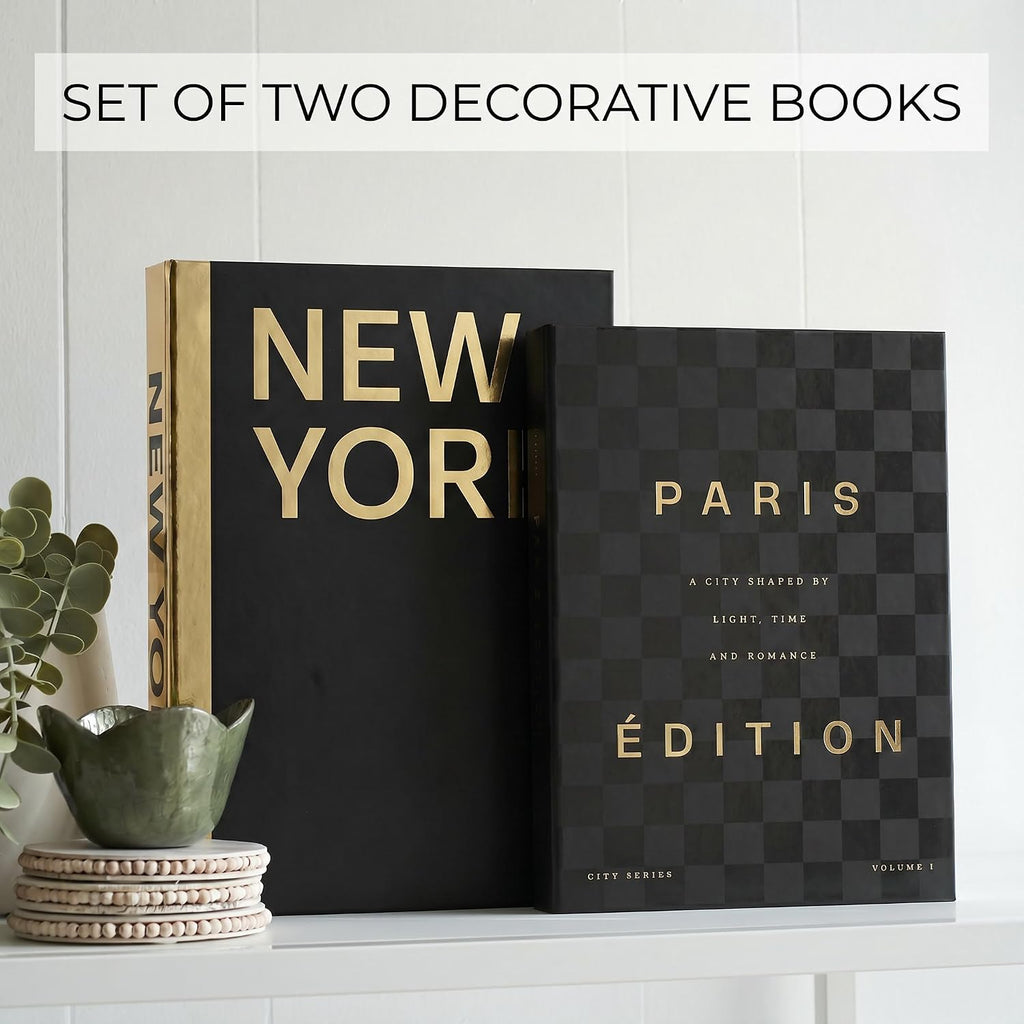 Beautiful Decorative Books - Set of 2 Boxes for Coffee Table & Shelf Decor