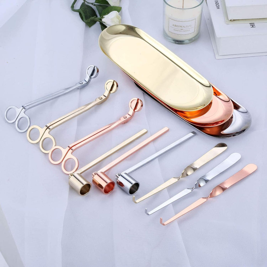 4-in-1 Stainless Steel Candle Care Kit for Candle Lovers, Silver
