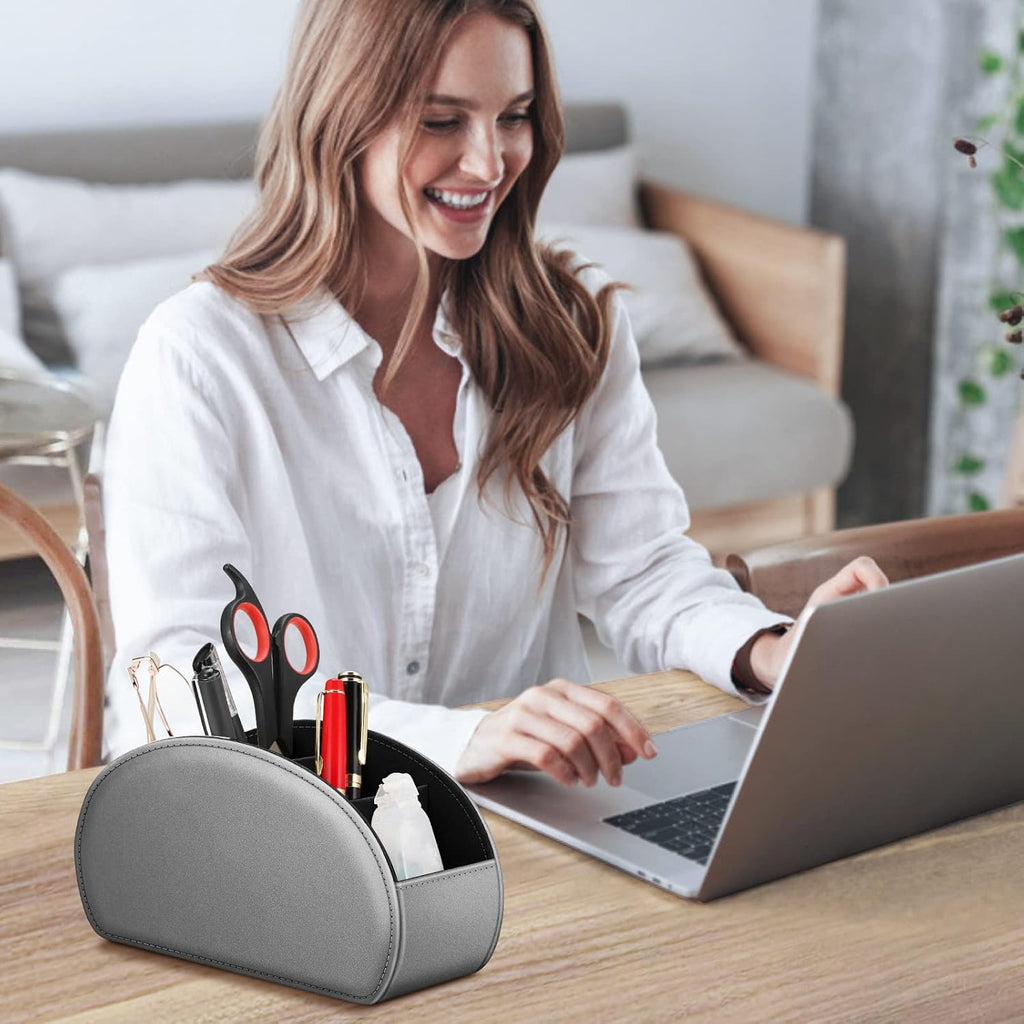 FINTIE Remote Control Holder with 13 Compartments Vegan Leather