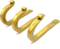 Decorative Hooks for Wall - Hooks for Hanging Coats, Hats, Bags, Towel Hooks for Bathrooms or Kitchen, Rolling Pin Holder - Wrought Iron Hanging Hooks - 3.75 x 0.5 x 2 Inch (Gold, 3 Hooks)