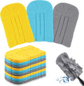 12 Pcs Reusable Duster Refills Washable Pads, Yellow,Grey, Turq