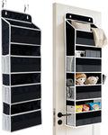 Over the Door Organizer, Door Storage Organizer with Large Capacity Pockets, Hanging Shelves for Bedroom, Closet, Dorm, Pantry (Black, 6-Tier)