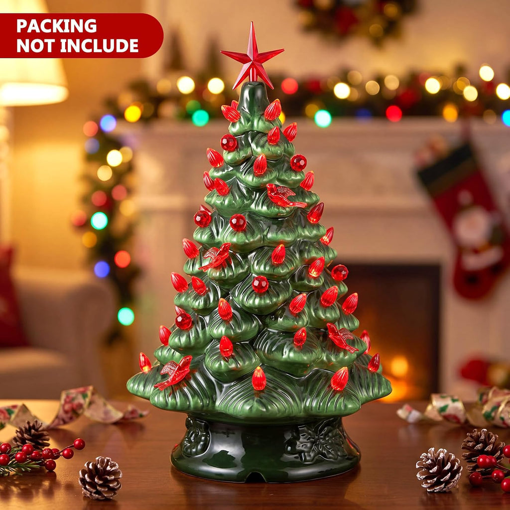 186 Pcs Ceramic Christmas Tree Replacement Lights Set, Red Color, Stylish