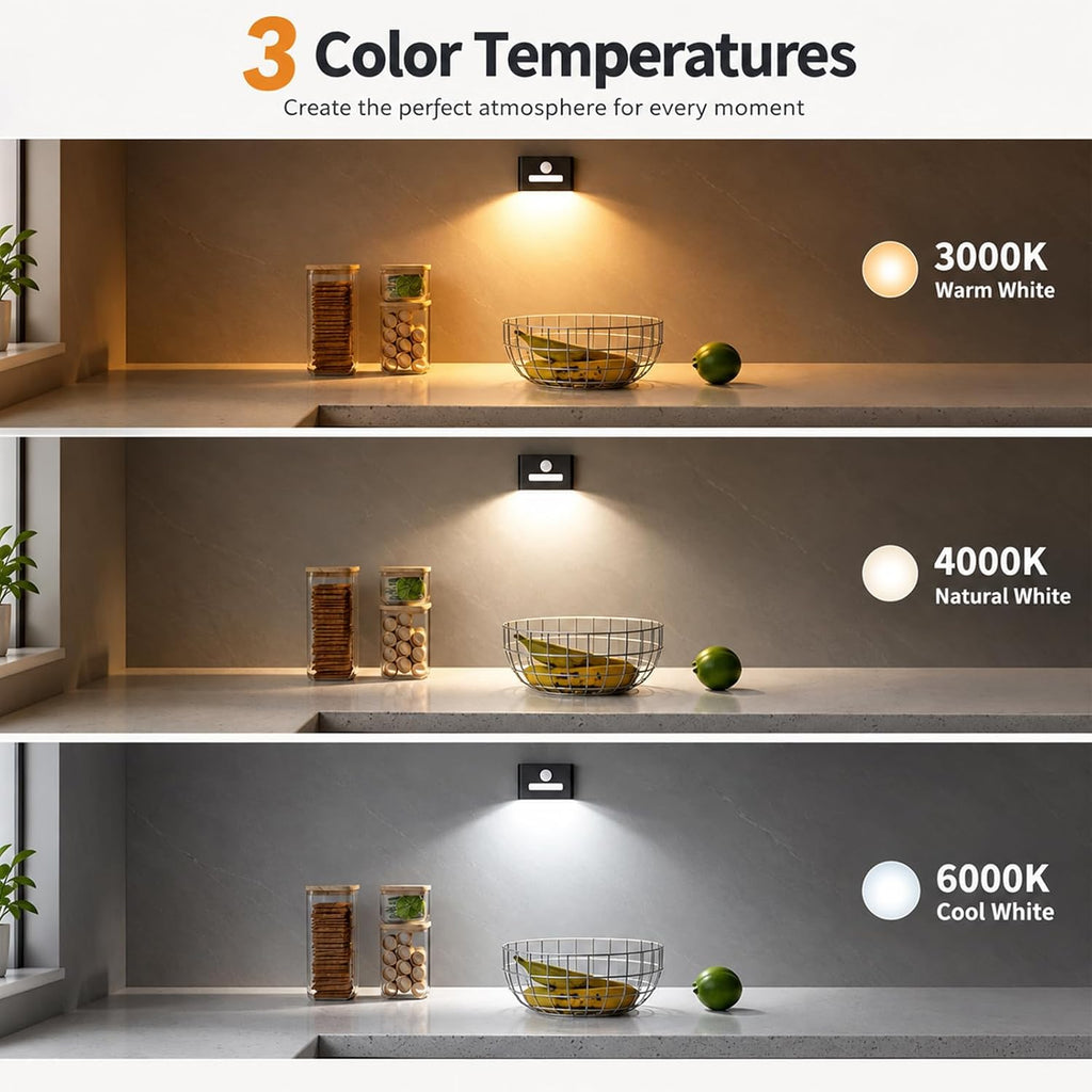 WOBSION Motion Sensor Night Light, Rechargeable Stick-On Wall Sconce