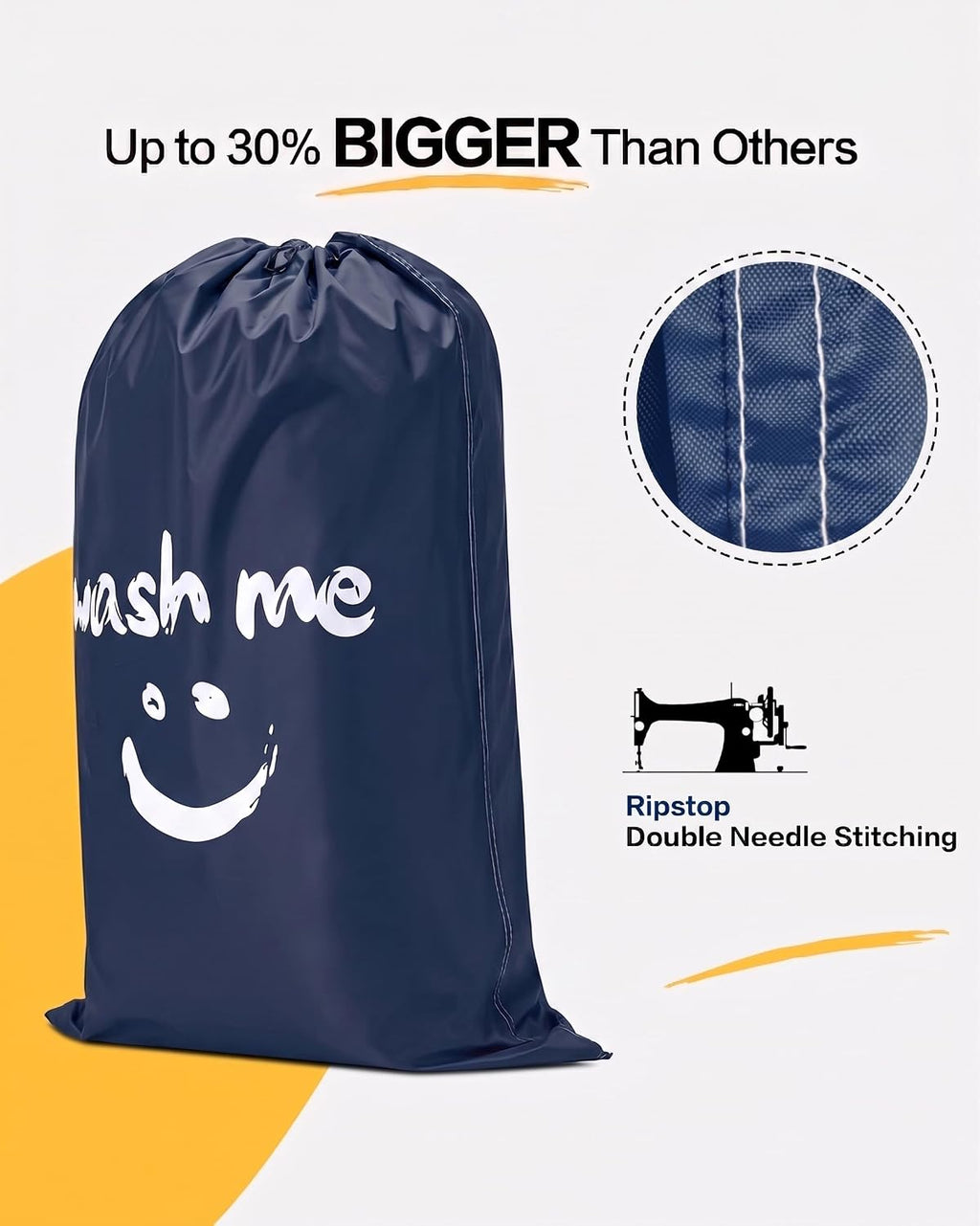 HOMEST 2 Pack XL Laundry Bag 28" x 40", Extra Large Dirty Clothes Organizer