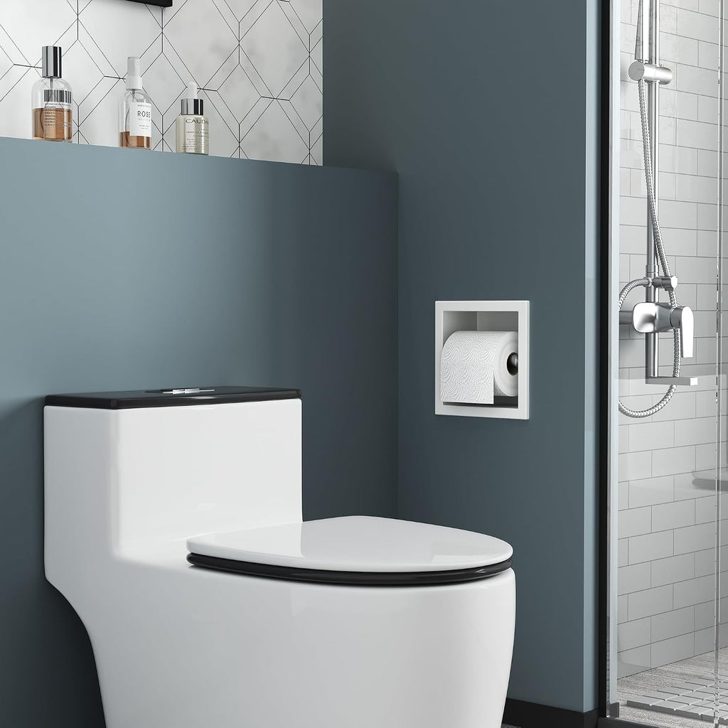 Neodrain White 304 Stainless Steel Recessed in Wall Toilet Paper Holder