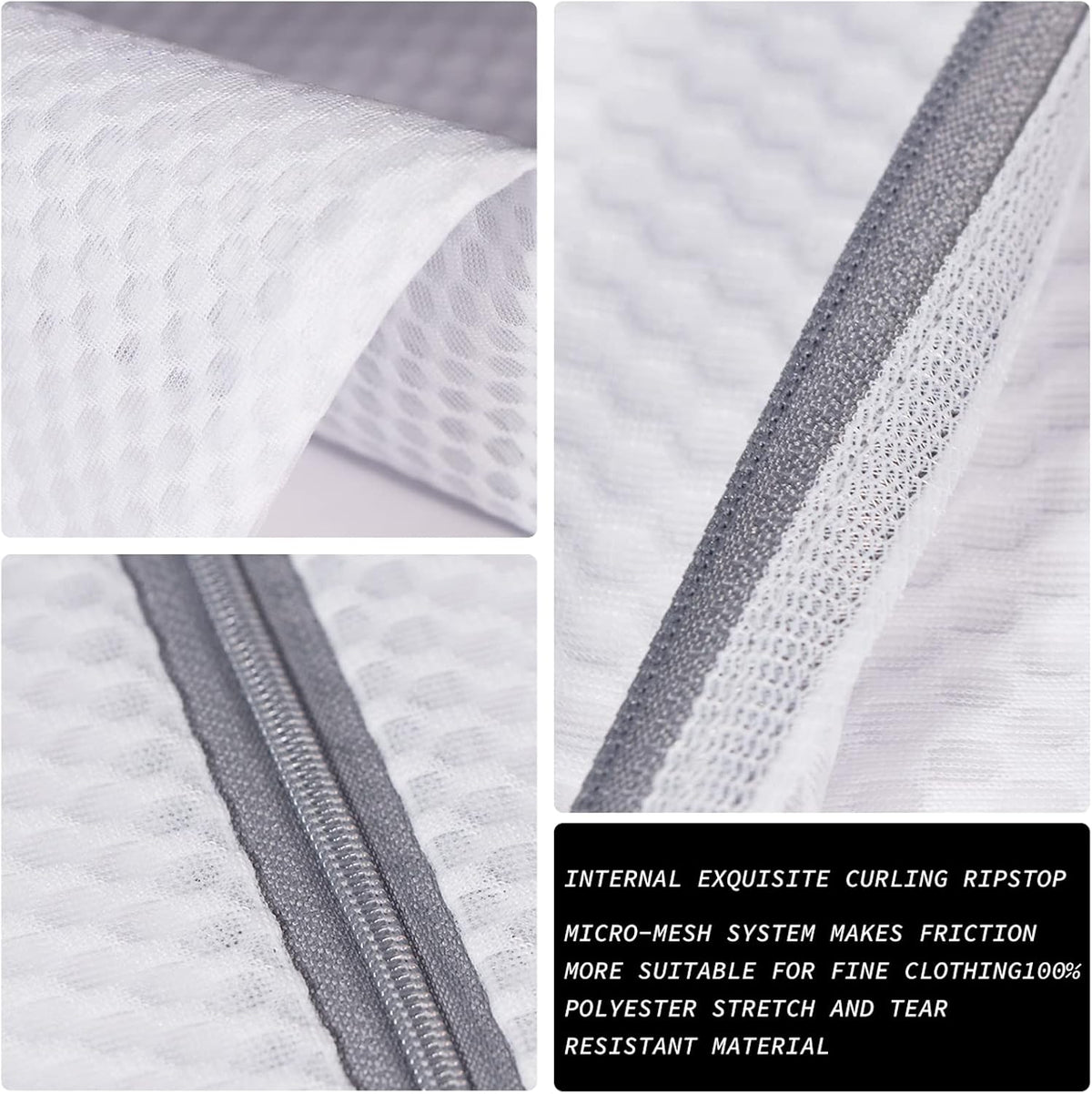 Extra Large Honeycomb Mesh Laundry Bag125gsm Net Fabric Durable and Reusable Delicate Wash Bag,Travel Organization Bag for Lingerie,Clothes,Jeans,Bath Towel,Sock (Set of 4(2L+2XL))