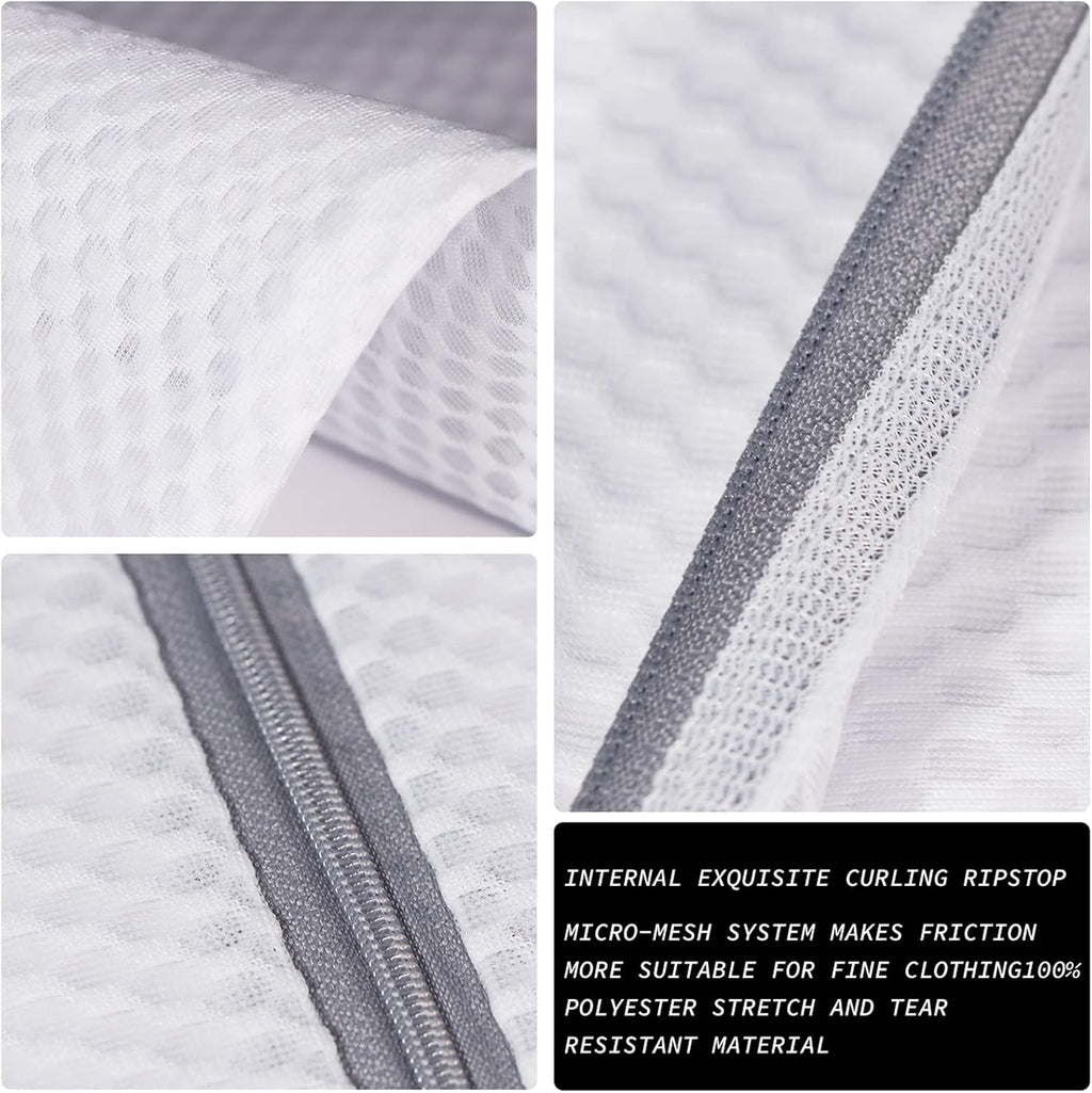 SUERIV Extra Large Honeycomb Mesh Laundry Bag125gsm Net Fabric Durable and Reusable Delicate Wash Bag,Travel Organization Bag for Lingerie,Clothes,Jeans,Bath Towel,Sock (2Large, 3Medium)
