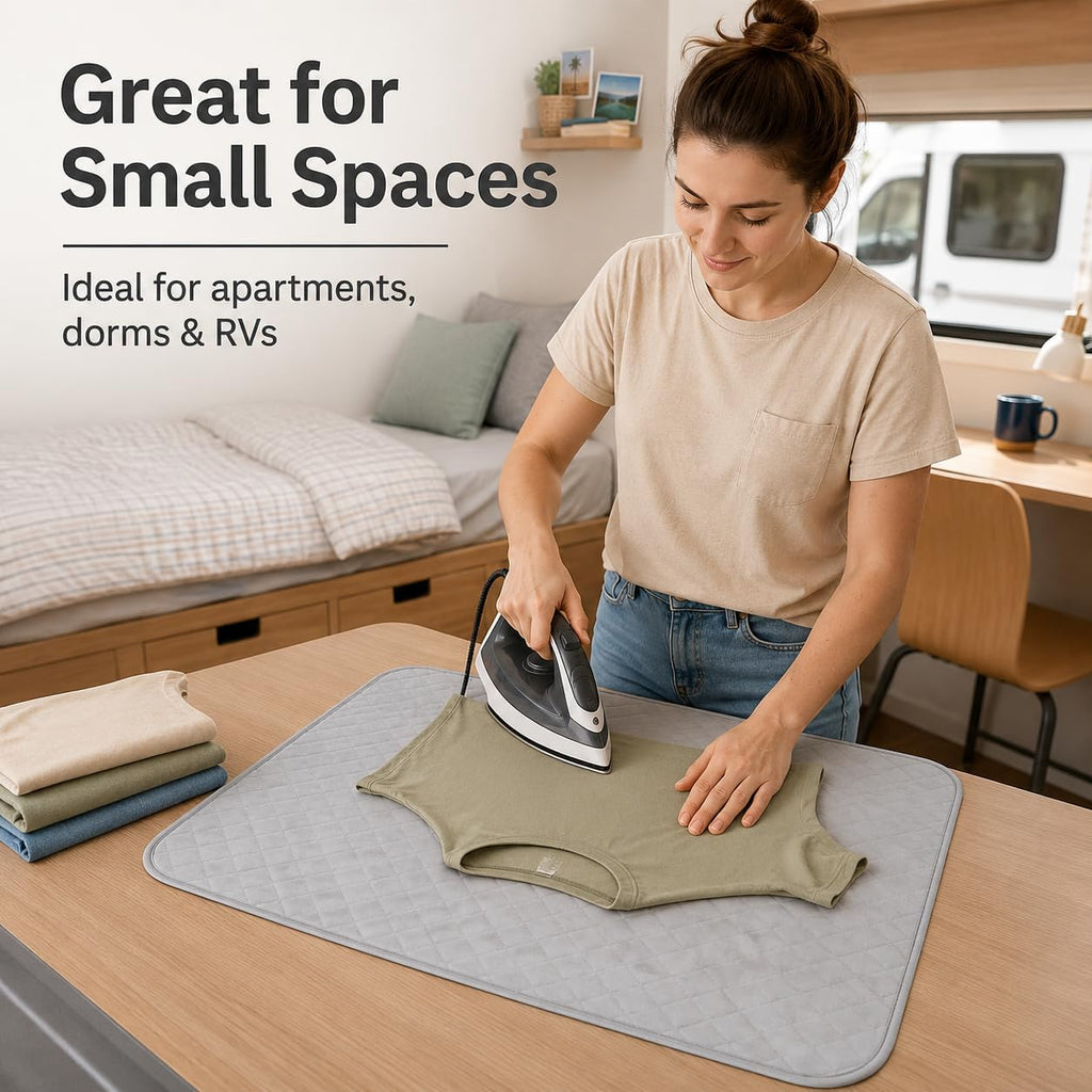 Magnetic Ironing Mat for Washer Dryer, 18 x 31 Inch Quilted Ironing Pad