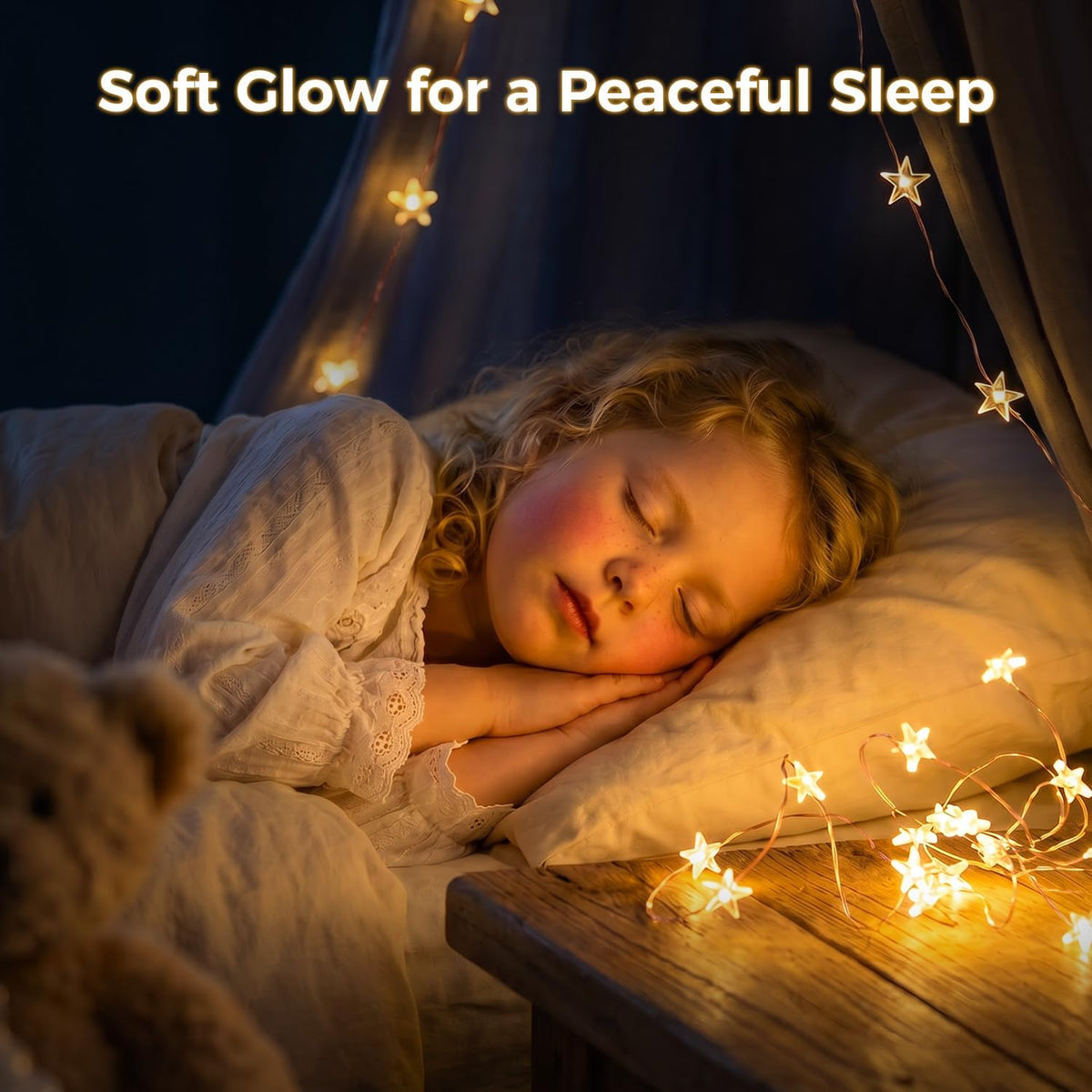 Star String Lights Battery Operated, 40ft 120 LED 8 Modes Copper Wire