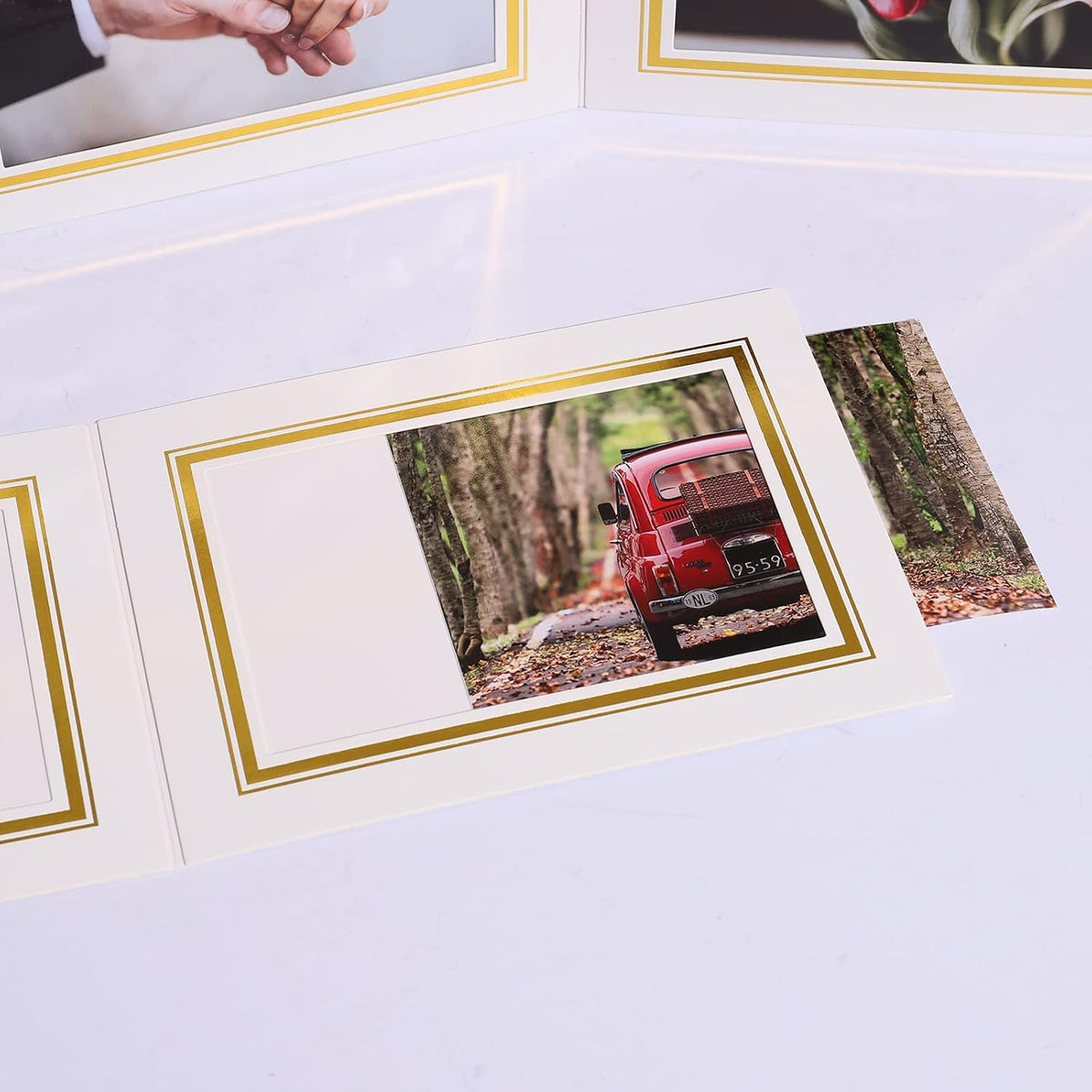 4x6 Photo Folders, White Cardboard Picture Frame, Horizontal Paper Photo Frame Cards Pack of 12