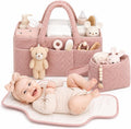 PeraBella Baby Diaper Caddy Organizer, Nursery Storage Baby Basket 3Pcs Set