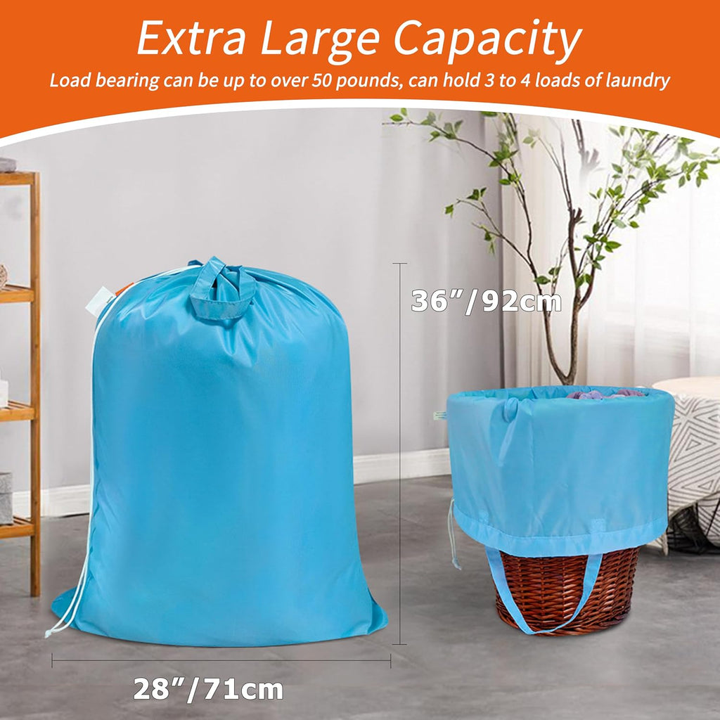 Polecasa Extra Heavy-Duty Laundry Bag with Handles, Gulf Blue, 28x36"