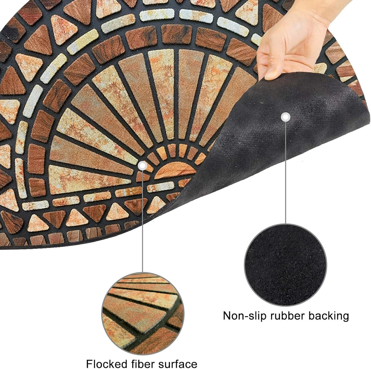 CHICHIC Front Door Mat 24"x36" Outdoors Heavy Duty Rubber Mat, Orange
