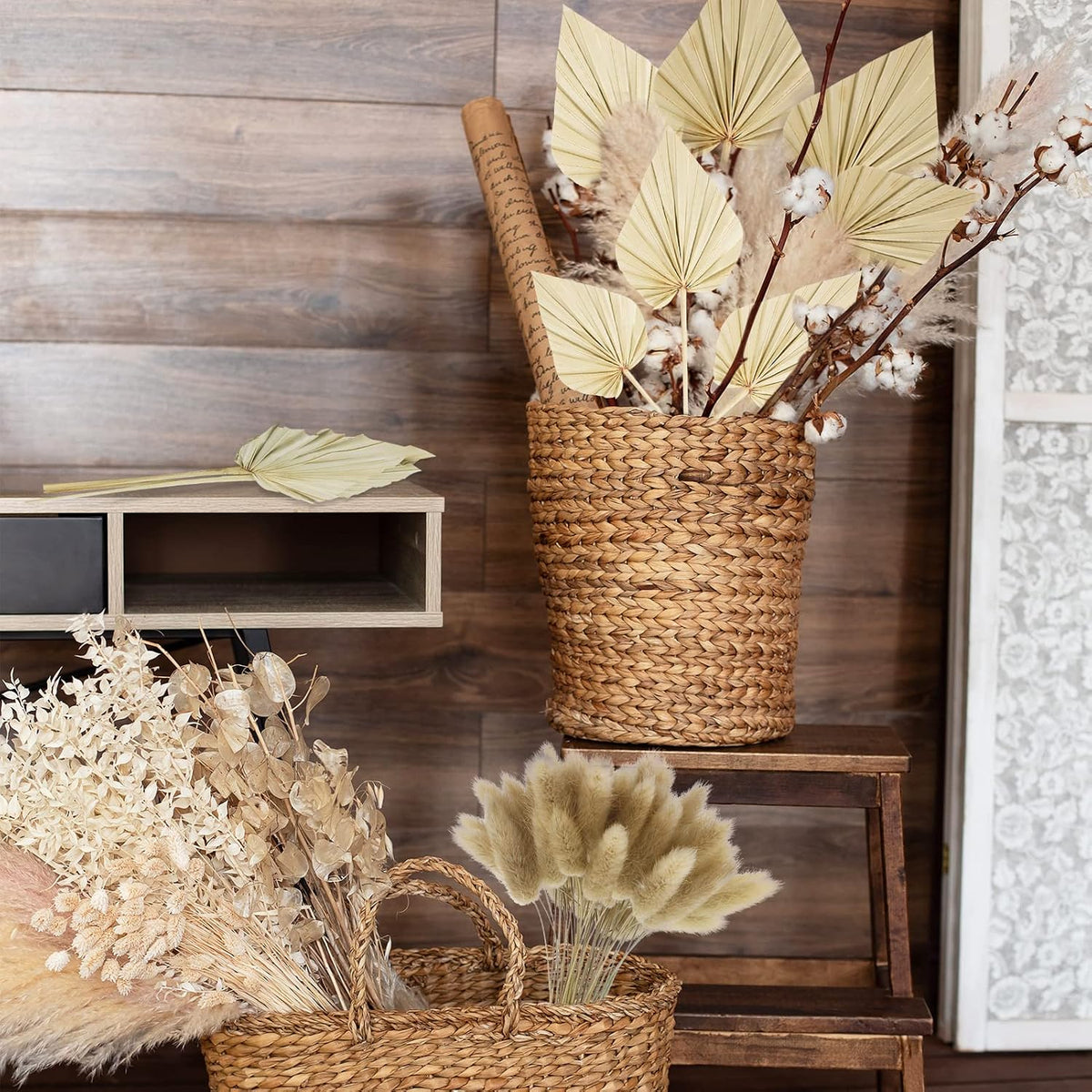 110 Pieces Dried Pampas Grass Decor Bulk