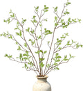 THAWAY 3 Pcs Artificial Eucalyptus Stems - 43 Inch Long Faux Eucalyptus Branches for Tall Vase Filler, Realistic Greenery Stems Fake Silk Leaves for Home Table Farmhouse Wedding Decor