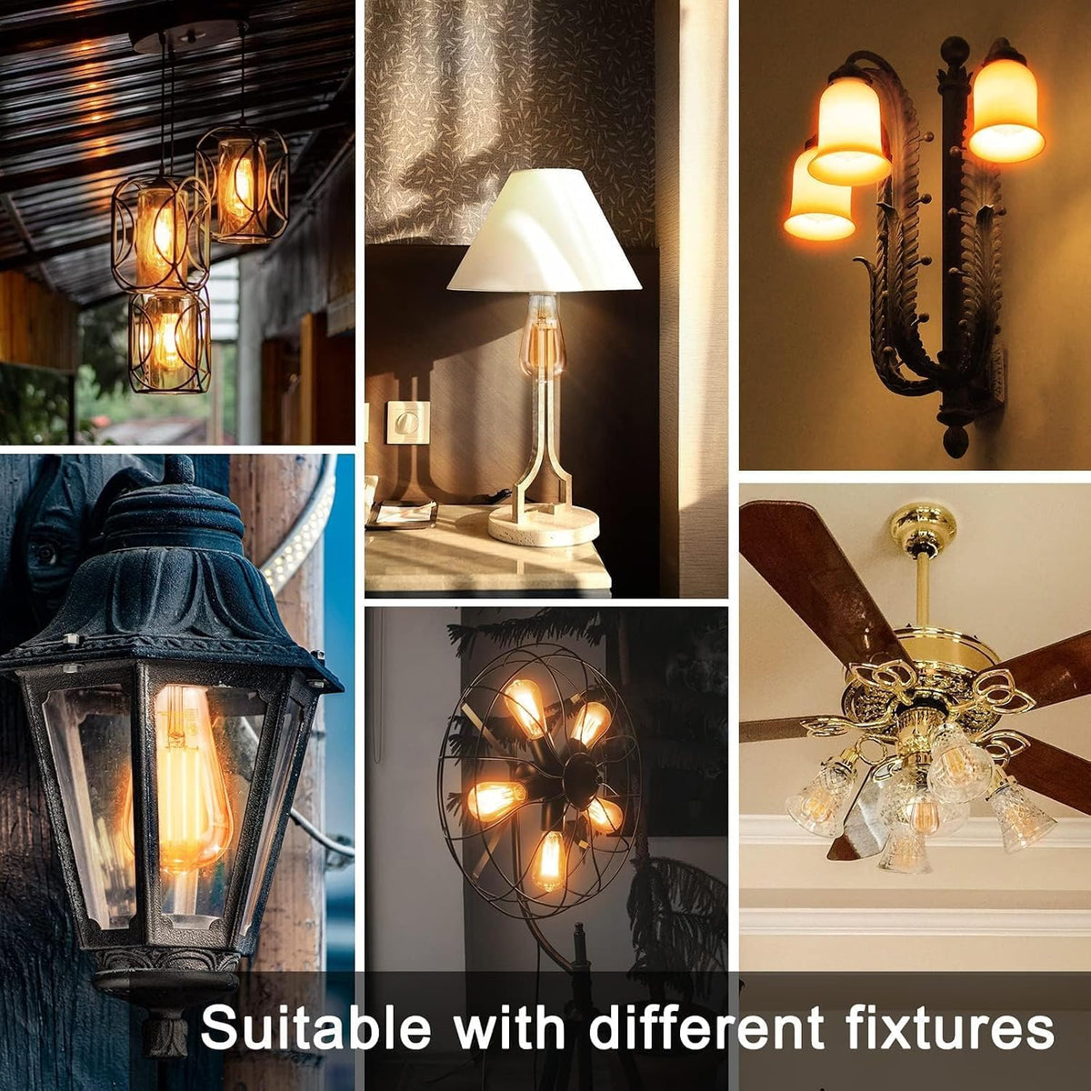 TJOY ST58 LED Edison Bulbs, E26, 8W 60W Equivalent, 2200K, Dimmable