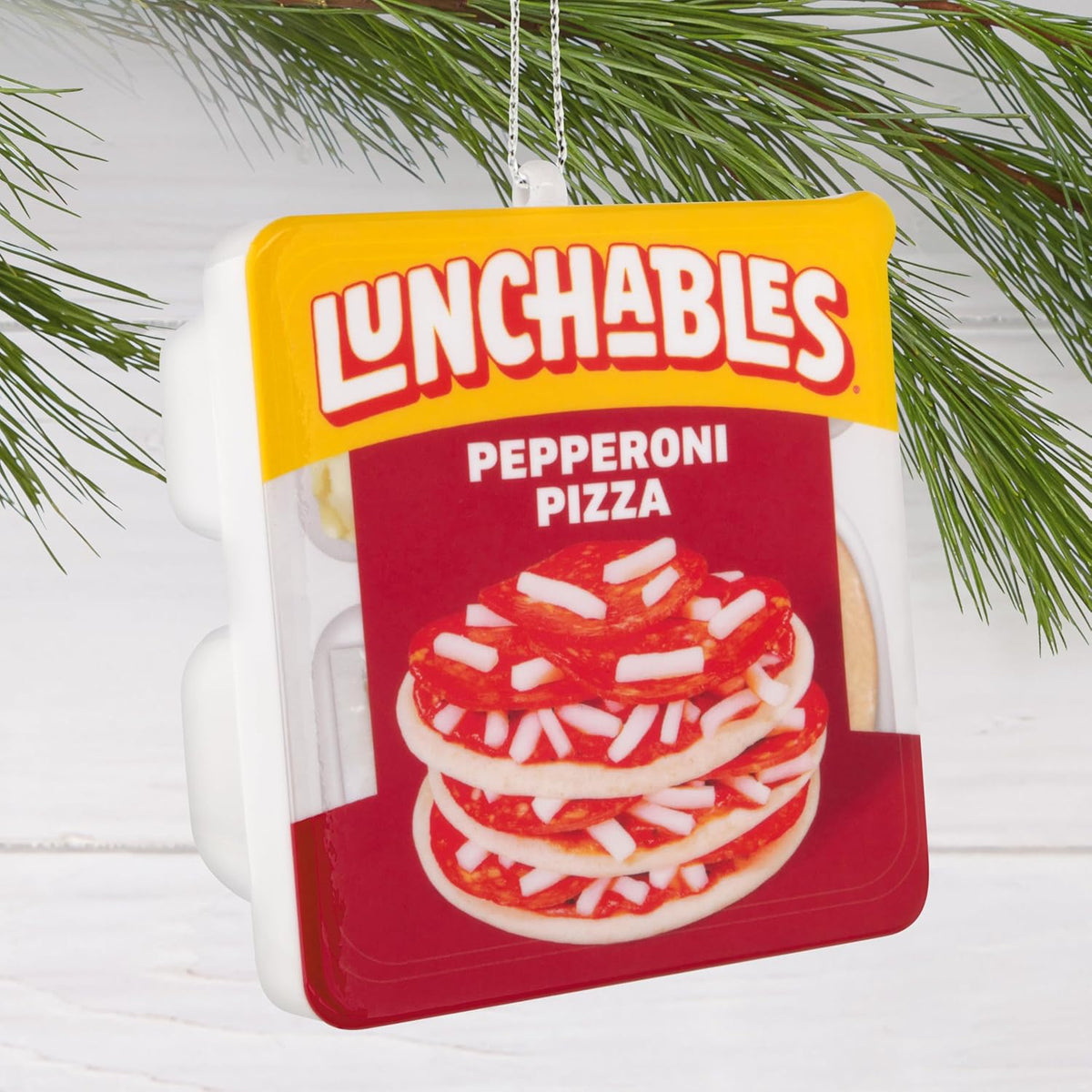Hallmark Kraft Christmas Ornaments (Lunchables Pepperoni Pizza) Set of 2