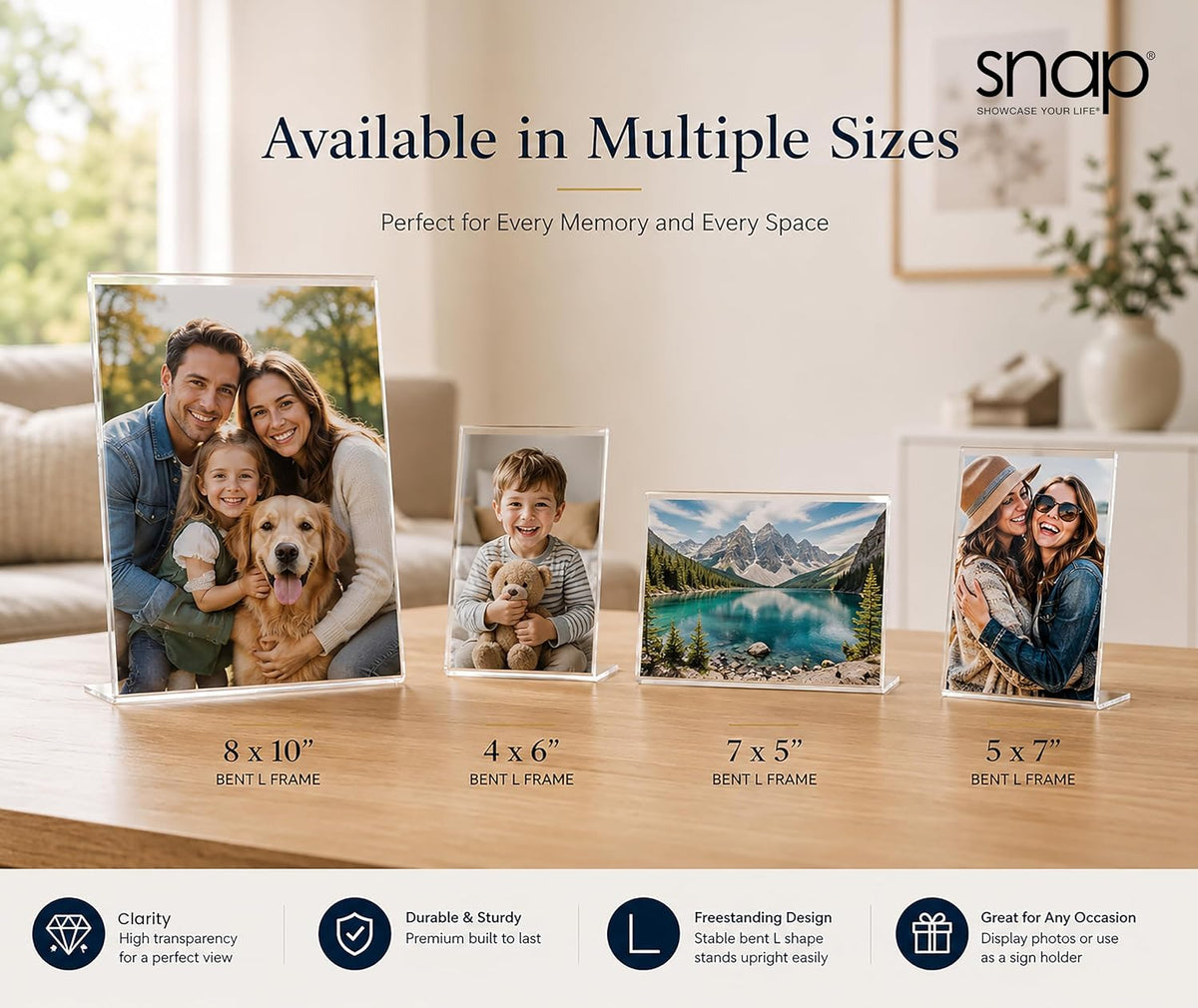 Snap 8x10 Clear Acrylic Picture Frame 12 Pack