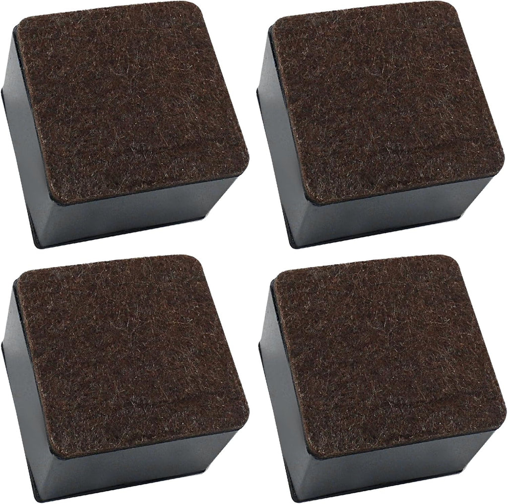 4 Pcs Self-Adhesive Furniture Bed Risers, 2in, Black
