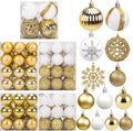 DOMESTAR 100 PCS Christmas Tree Ornaments, Christmas Ball Set Glitter