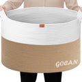 Cotton Rope Woven Laundry Basket 22"X 22"X 14" with handles(Jute/Beige)XXXL