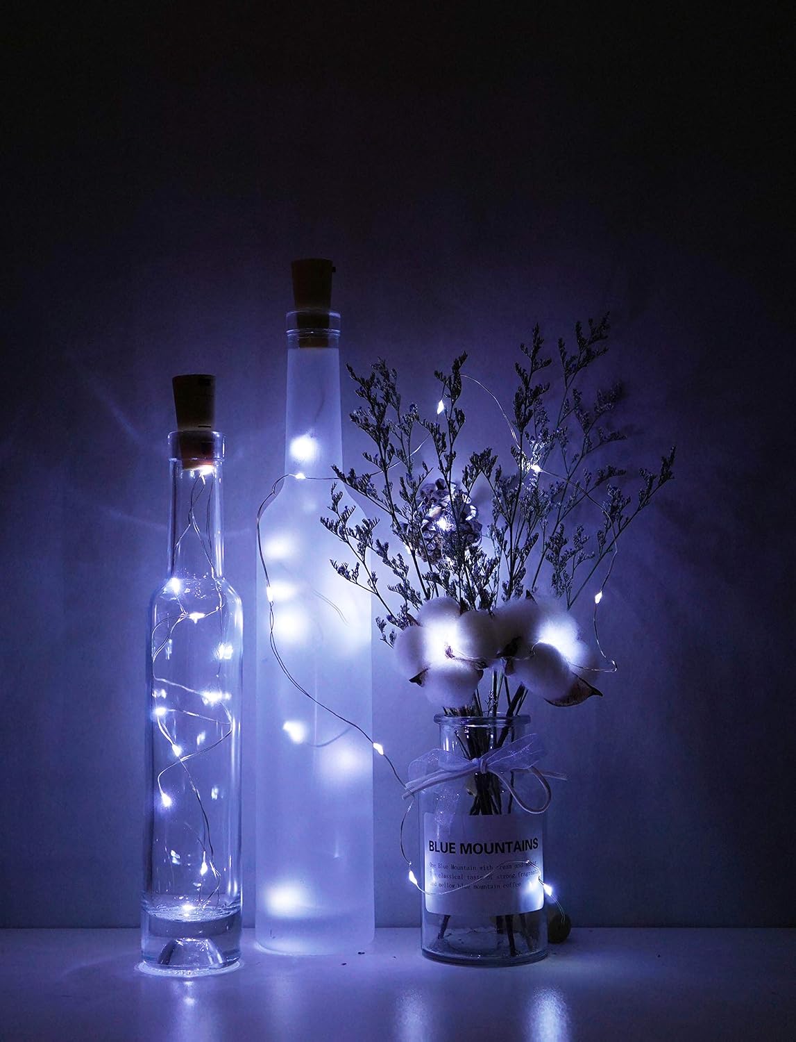 Wine Bottle Lights with Cork, 15 Pack Battery Operated 10 LED Cork Shape Silver Wire Colorful Fairy Mini String Lights(No Bottles) for DIY, Party, Christmas, Wedding Decor (Cool White)