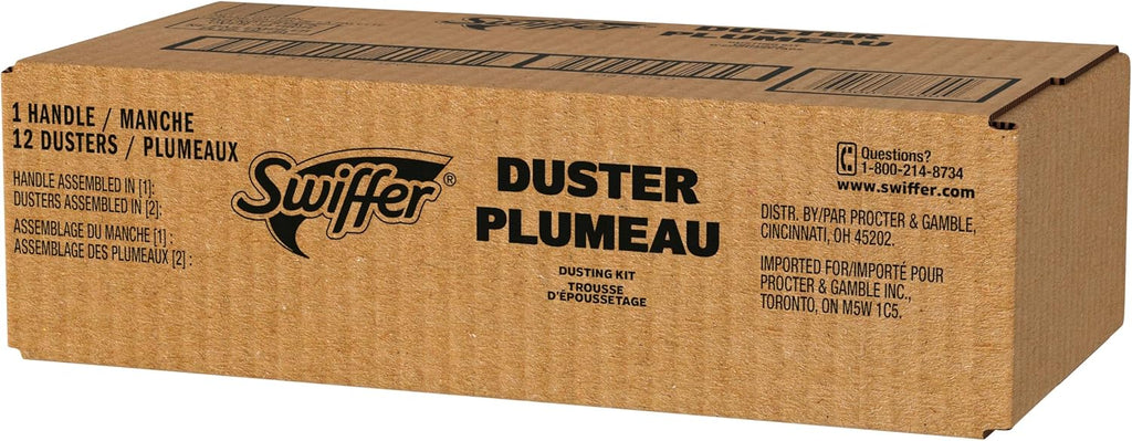 Swiffer Duster Kit with 3 ft Extendable Handle, Dusters for Cleaning, Set Includes 1 Extension Pole and 12 Heavy Duty Dusting Refills Dust Cleaner, Long Extended Wand for Ceiling Fans and Walls