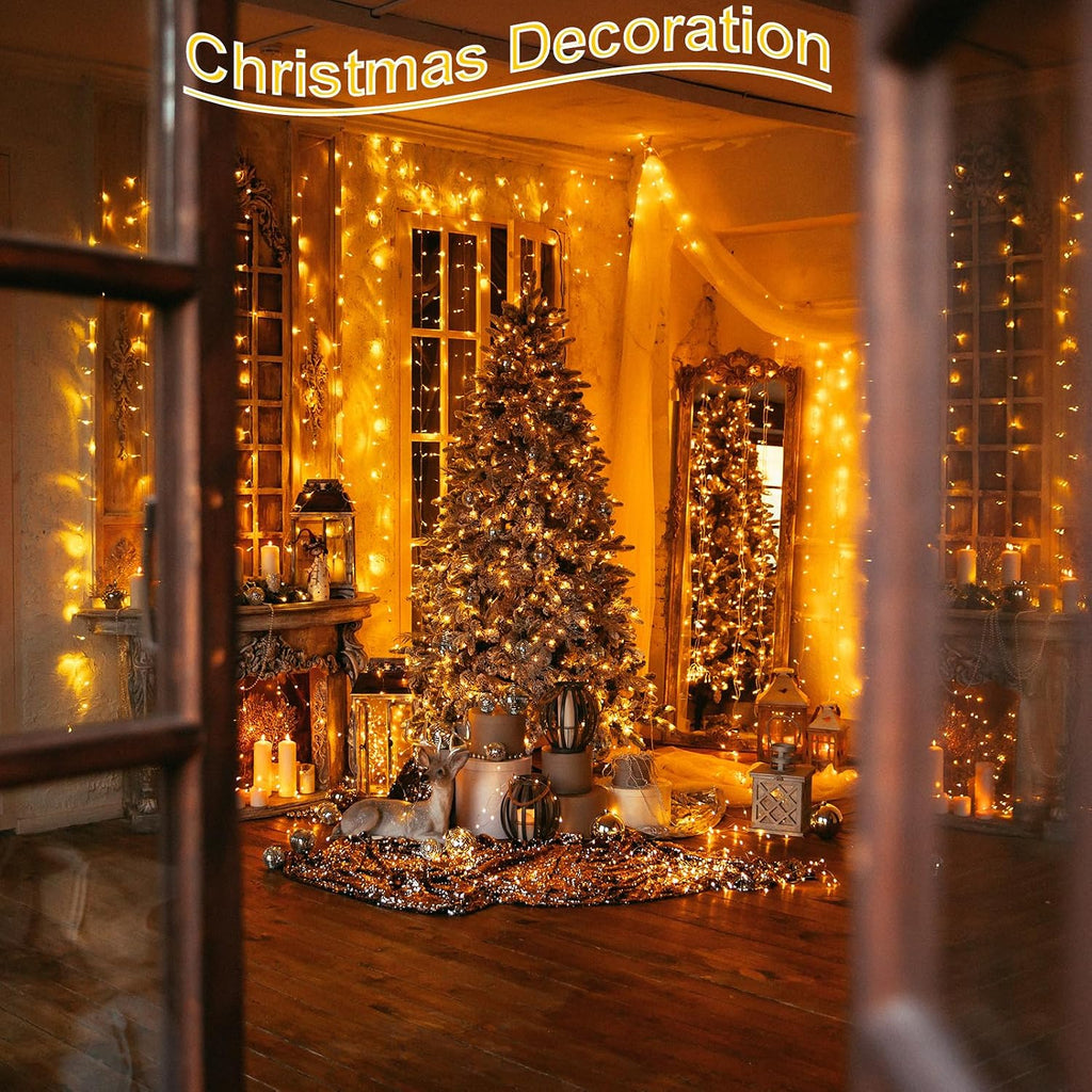 4 Pack Battery Operated Outdoor String Lights Timer Christmas Wreath Lights