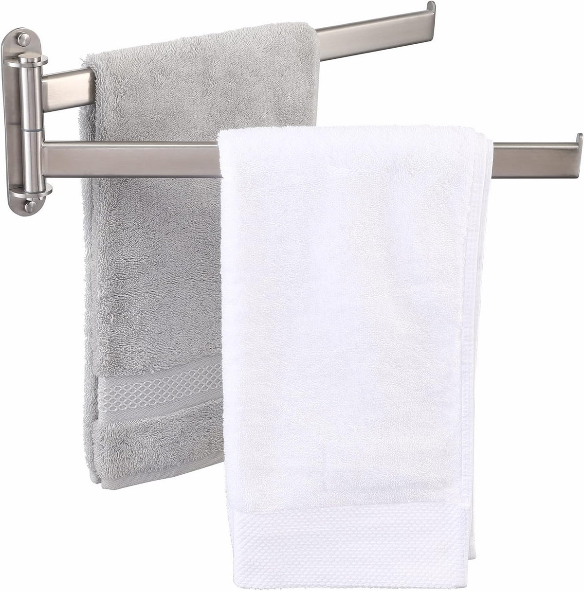 KES Swivel Towel Rack, Wall Mounted 2-Arm, Brushed 18/8 Stainless Steel