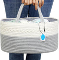 Casaphoria Caddy Organizer - Cotton Rope Basket with Removable Inserts, Soft Storage Caddy for Gifts, Cream and Gray