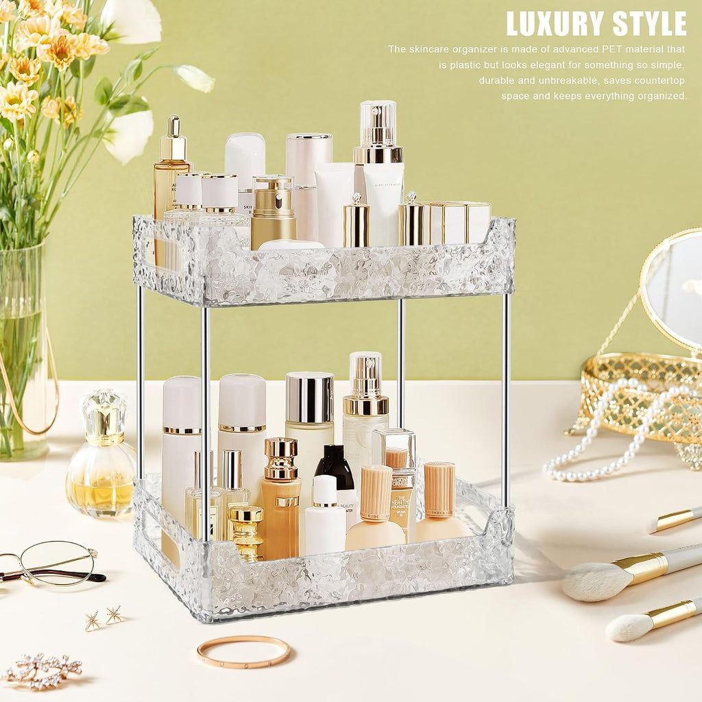 2-Tier Bathroom Counter Organizer Countertop Storage-Clear