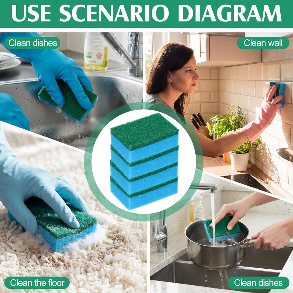 Patelai 100 Pcs 100 Pcs Heavy Duty Sponges Bulk Dish Sponges, Blue