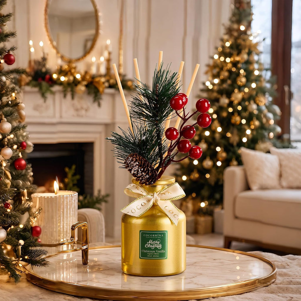 COCORRÍNA Reed Diffuser Set, Christmas Vanilla, 4.06 fl oz
