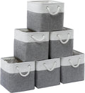 11 Inch 6 Pack Cube Storage Bins with Handles