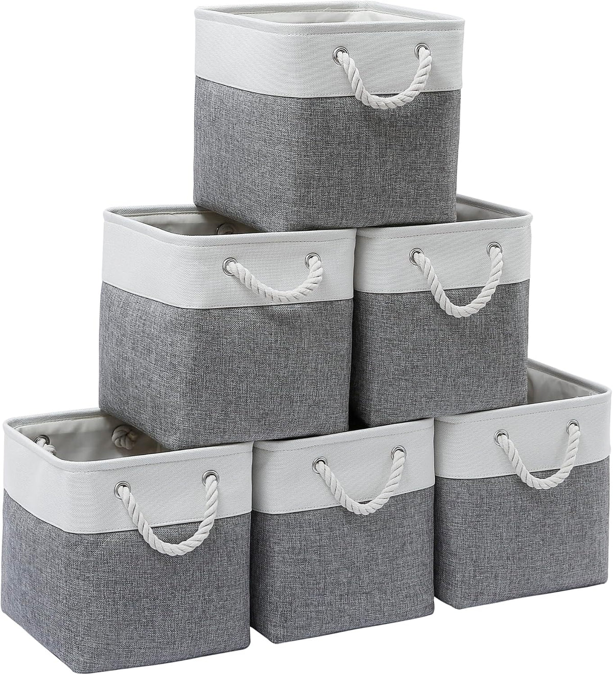 11 Inch 6 Pack Cube Storage Bins with Handles