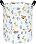 Autumn Animal Storage Basket with Handles, Woodland Animal Storage Basket for Kids' Room, Foldable Laundry Hamper