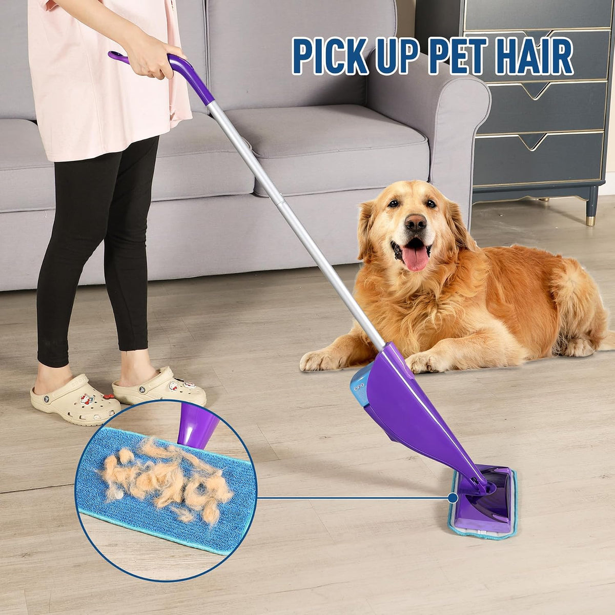 Microfiber Mop Pads Compatible with Swiffer WetJet, 8 Pack